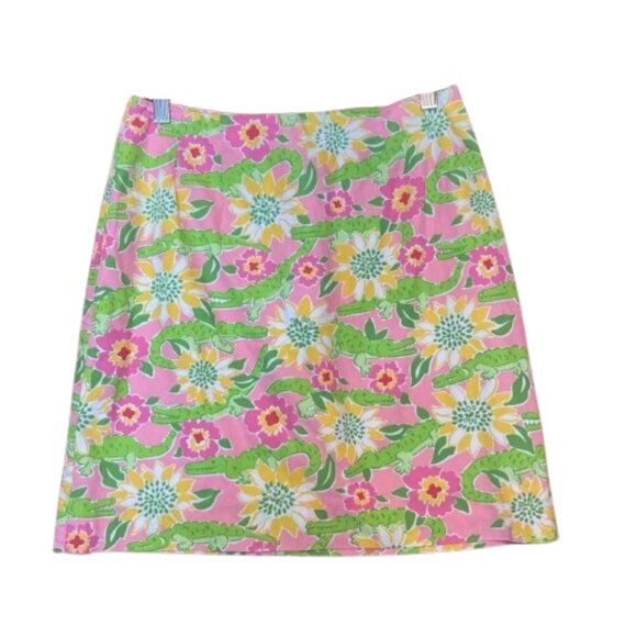 Lilly Pulitzer Vintage Print Croc Monsieur Skirt - Picture 1 of 7